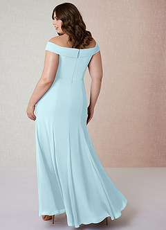 Azazie Lecia Final Sale Black Empire Off-The-Shoulder Pleated Chiffon Convertible Dress image9