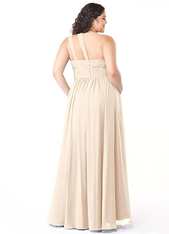 Azazie Molly Bridesmaid Dresses White Alabaster A-Line One Shoulder Chiffon Dress image8