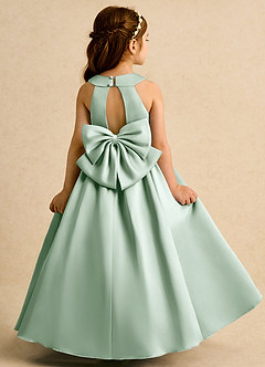 Azazie Daisies Robe Demoiselle D'honneur Fillette Robe Princesse en Mat Satiné Arc Agave image7