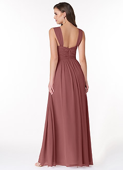 Azazie Zapheira Bridesmaid Dresses Amethyst A-Line Ruched Chiffon Dress image2
