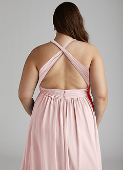 Azazie Ashia Final Sale Blushing Pink A-Line Pleated Chiffon Dress image12