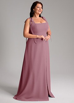 Azazie Debra Bridesmaid Dresses Vintage Mauve A-Line with Pockets Chiffon Convertible Dress image12