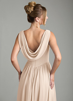 Azazie Novi Bridesmaid Dresses White Alabaster A-Line Pleated Chiffon Dress image3