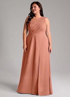 Azazie Phaedra Bridesmaid Dresses MAI TAI A-Line One Shoulder Chiffon Dress image16