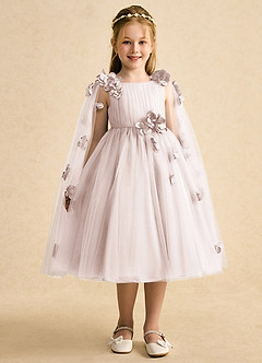 Azazie Staria Flower Girl Dresses Rose Petal Ball-Gown Ruched Tulle Dress image6
