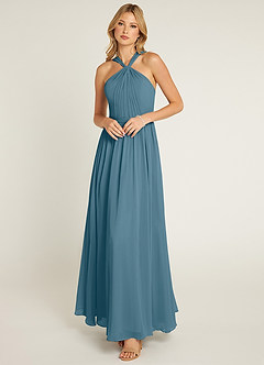 Azazie Jacey Final Sale Bermuda A-Line Pleated Chiffon Dress image1