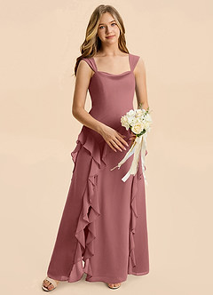 Azazie Sloane Junior Amethyst A-Line Sweetheart Neckline Chiffon Dress image3