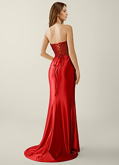 Willa Red Sweetheart Neckline Corset Mermaid Prom Dress image2