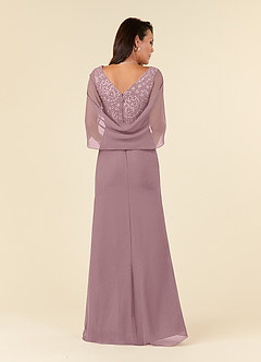 Azazie Laina Mother of the Bride Dresses Dusty Rose Mermaid Lace Chiffon Dress image4