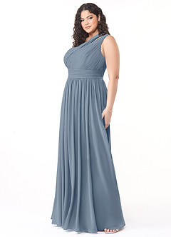 Azazie Molly Bridesmaid Dresses A-Line One Shoulder Chiffon Floor-Length Dress image8