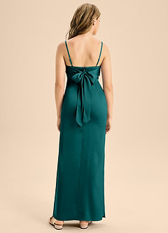 Azazie Mai Junior Peacock A-Line Sweetheart Neckline Stretch Satin Dress image2