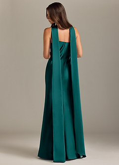 Azazie Kinsley Bridesmaid Dresses Peacock Mermaid Side Slit Stretch Satin Dress image2