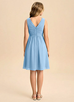 Azazie Skyla Junior Powder Blue A-Line Pleated Chiffon Dress image2