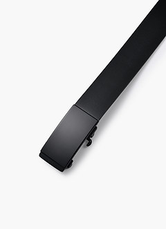 front Cinturón de cuero con hebilla de caja para hombre