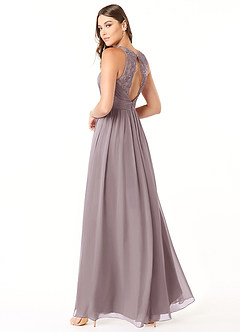 Azazie Luz Bridesmaid Dresses Dusk A-Line Lace Chiffon Dress image4
