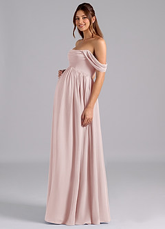 Azazie Saige Maternity Bridesmaid Dresses A-Line Pleated Chiffon Floor-Length Dress image5