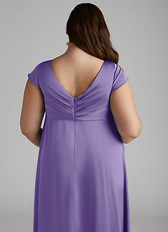 Azazie Allessia Maternity Bridesmaid Dresses A-Line Pleated Stretch Satin Floor-Length Dress image12