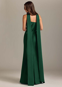 Azazie Kinsley Bridesmaid Dresses Dark Green Mermaid Side Slit Stretch Satin Dress image2