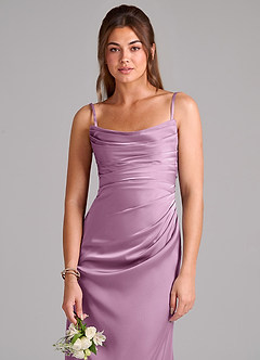 Azazie Lucille Jurken voor bruidsmeisjes Converteerbaar Jurk van Stretch Satijn met Zeemeermin Strapless Blauweregen image6