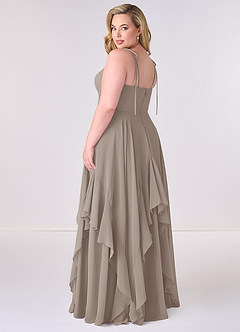 Barbie ♥ Azazie Bridesmaid Dresses Taupe A-Line Bow Chiffon Dress image7