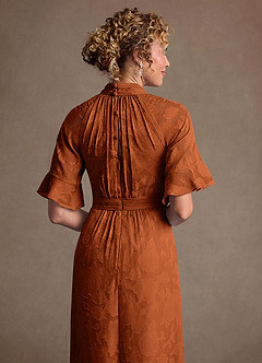 Azazie Hypatia Suknie dla Matki Panny Młodej Osłona Pofałdowany Kwiatowe wypalenie Długość podłogi Sukienka image7