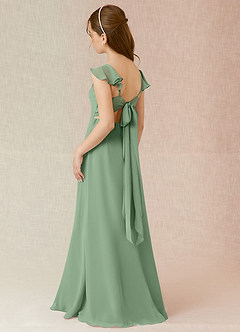 Azazie Everett Junior Matcha A-Line Chiffon Dress image4