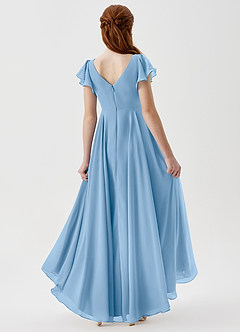 Azazie Caria Junior Powder Blue A-Line Pleated Chiffon Dress image2