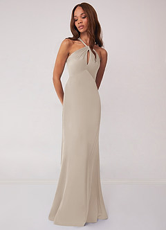 Barbie ♥ Azazie Bridesmaid Dresses Frost Sheath Stretch Satin Dress image4