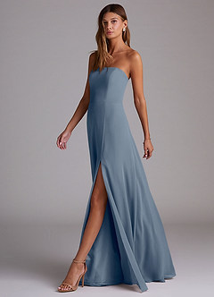 Azazie Wren Bridesmaid Dresses Twilight A-Line Side Slit Chiffon Convertible Dress image4