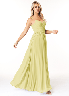 Azazie Lisbon Bridesmaid Dresses Lemon Sorbet A-Line Sweetheart Neckline Chiffon Dress image1