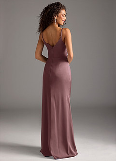 Azazie Deandra Bridesmaid Dresses Vintage Mauve Mermaid Pleated Stretch Satin Dress image2