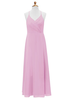 Azazie Davis Junior Candy Pink A-Line Chiffon Dress image7