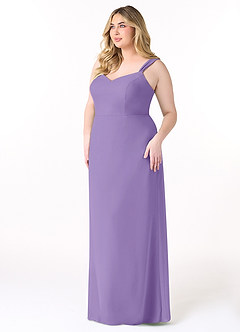 Azazie Denice Bridesmaid Dresses Tahiti Sheath Pleated Chiffon Dress image11