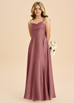 Azazie Bear Junior Amethyst A-Line Sweetheart Neckline Stretch Satin Dress image6