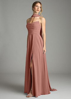 Azazie Ayla Abiti da Damigella Abito A-Line in Chiffon Scollo a Cuore Cedro Rosa image10