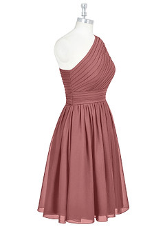 Azazie Katrina Bridesmaid Dresses Amethyst A-Line One Shoulder Chiffon Dress image8