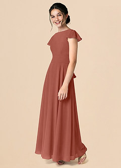 Azazie Payton Auburn A-Line Bow Chiffon Dress image5