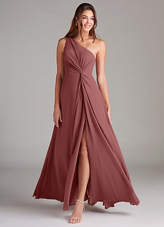 Azazie Brooke Brautjungfernkleider A-Linie One-Shoulder Chiffon Kleid Amethyst image3