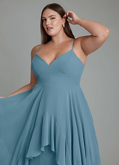 Azazie Zaina Abiti da Damigella Abito A-Line in Chiffon Bermuda image12