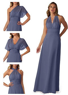 Azazie Fifi Bridesmaid Dresses Stormy A-Line Strapless Chiffon Convertible Dress image7
