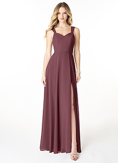 Azazie Julie Bridesmaid Dresses Sangria A-Line Sweetheart Neckline Chiffon Dress image1