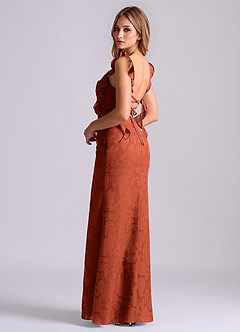 Azazie Jessamine Final Sale Auburn Mermaid Corset Floral Burnout Dress image2