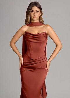 Sorrel Terracotta Corset Two-Piece Sets image5