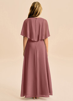 Azazie Maris Junior Abito A-Line in Chiffon Rosa Del Deserto image2