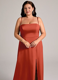Azazie Wren Bridesmaid Dresses Rust A-Line Strapless Stretch Satin Convertible Dress image11