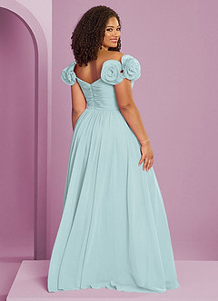 Barbie ♥ Azazie Bridesmaid Dresses Mist A-Line Off the Shoulder Chiffon Convertible Dress image10