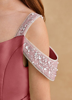 Azazie Judi Flower Girl Klänningar Klä A-Line i Matt satäng image5