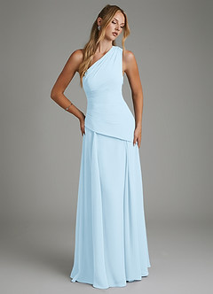 Azazie Holly Bridesmaid Dresses Sky Blue A-Line Corset Chiffon Dress image3