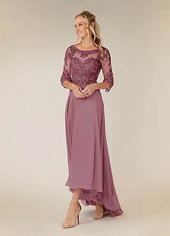 Azazie Monza Abiti per la Madre della Sposa Abito A-Line in Chiffon Pizzo Vintage Malva image2