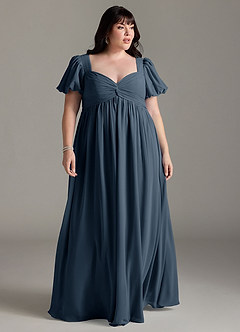 Azazie Madisynn Maternity Bridesmaid Dresses Bow Chiffon Floor-Length Dress image5